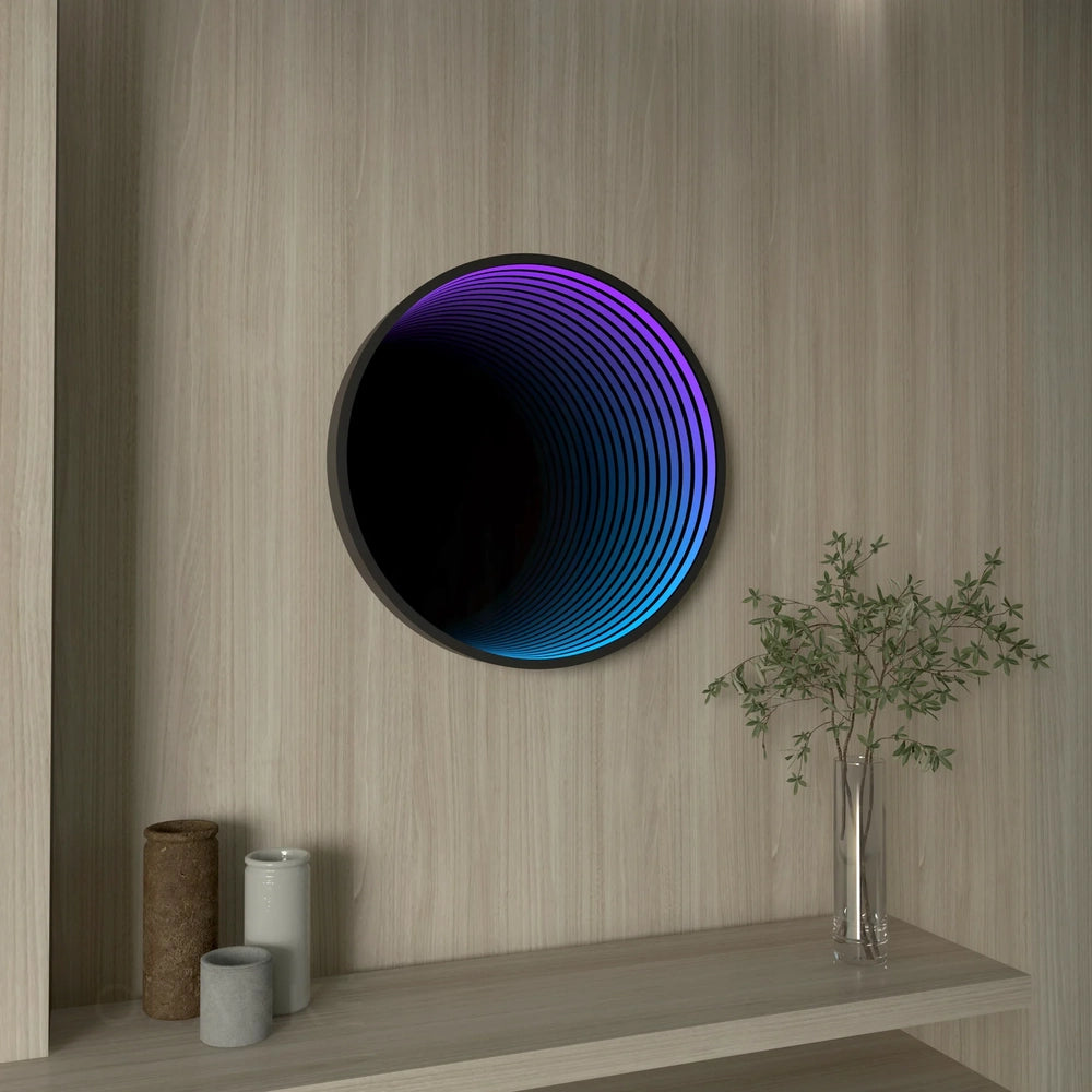 Round Infinity Mirror _ Circular LED Wall Mirror _ Interior Moderna
