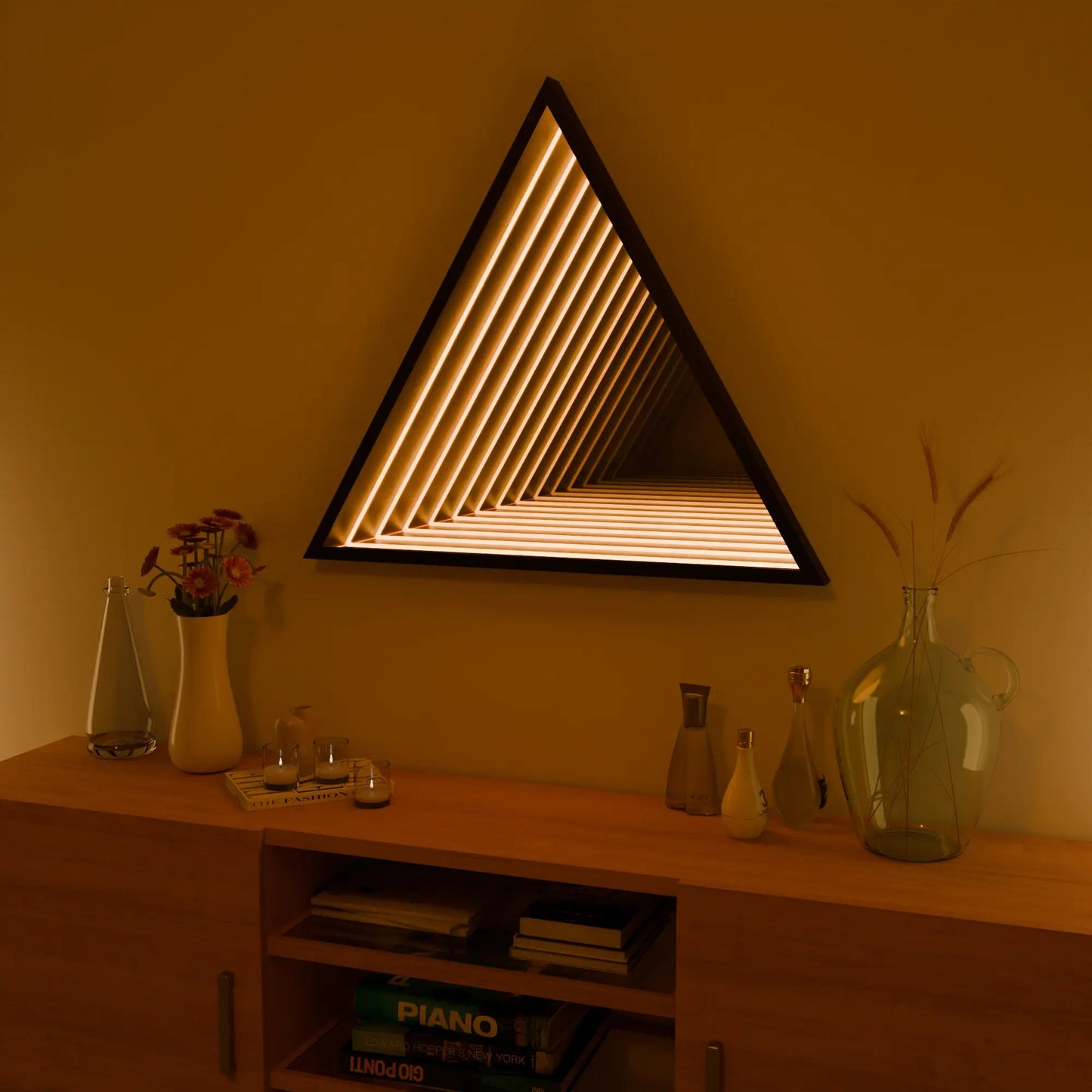 Triangle LED Infinity Mirror _ RGB Wall Light