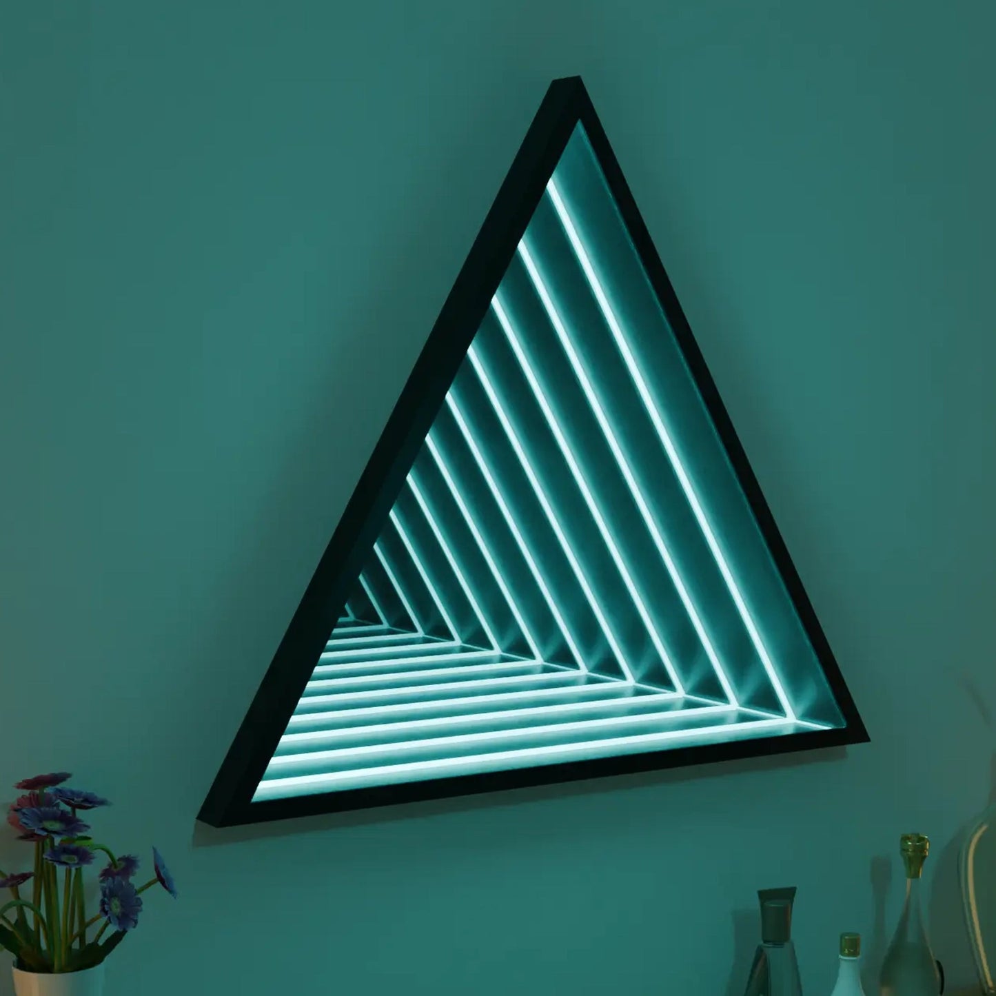 Triangle LED Infinity Mirror _ RGB Wall Light