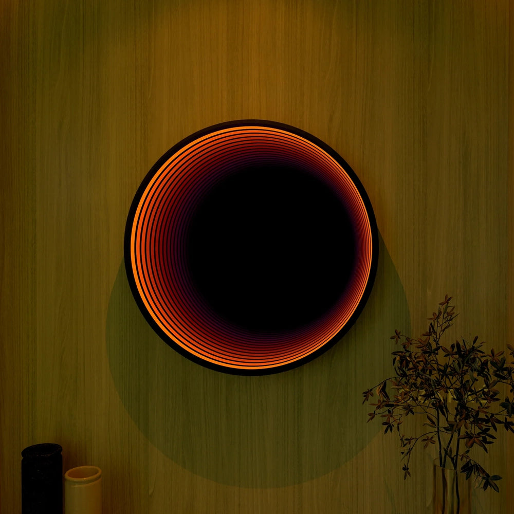 Round Infinity Mirror _ Circular LED Wall Mirror _ Interior Moderna