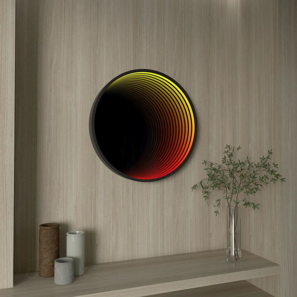 Round Infinity Mirror _ Circular LED Wall Mirror _ Interior Moderna