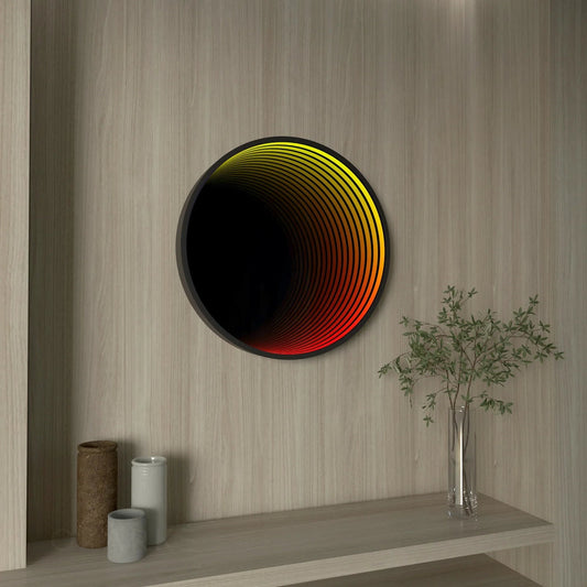 Runder Infinity-Spiegel _ Runder LED-Wandspiegel _ Inneneinrichtung Moderna