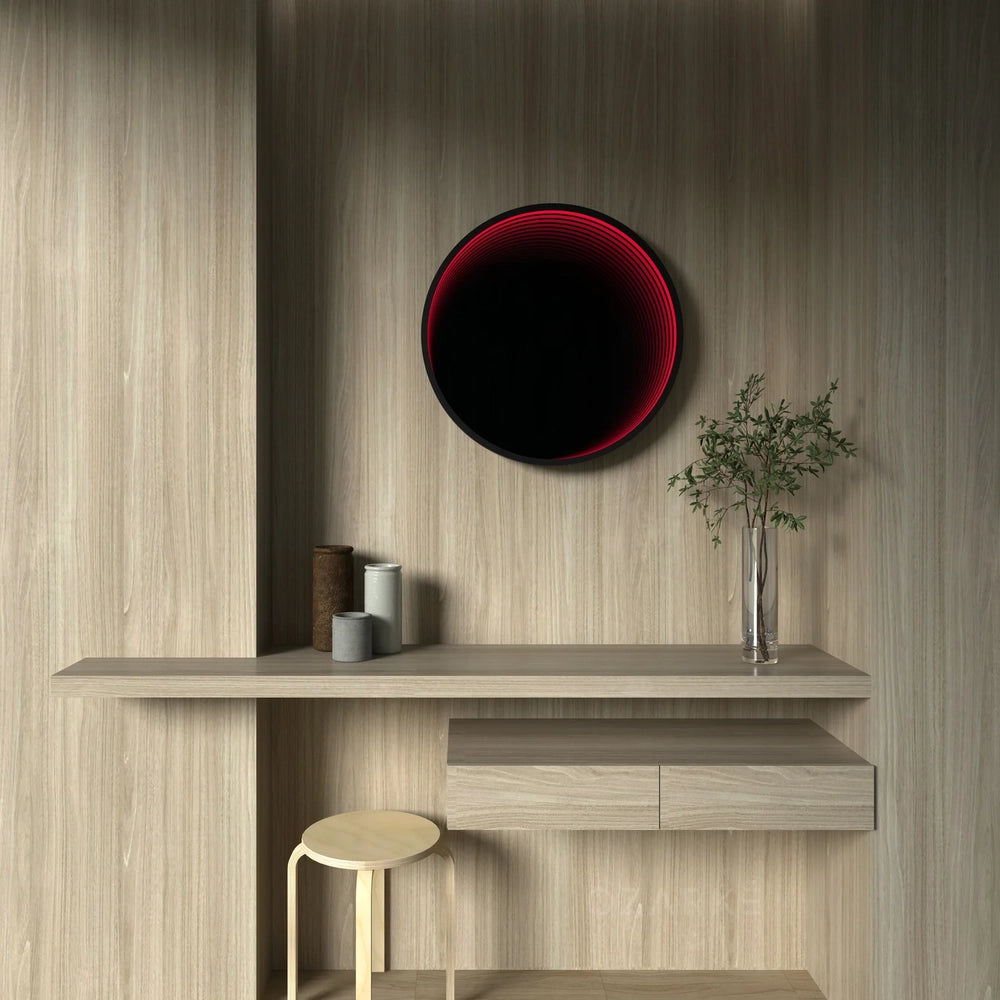 Round Infinity Mirror _ Circular LED Wall Mirror _ Interior Moderna
