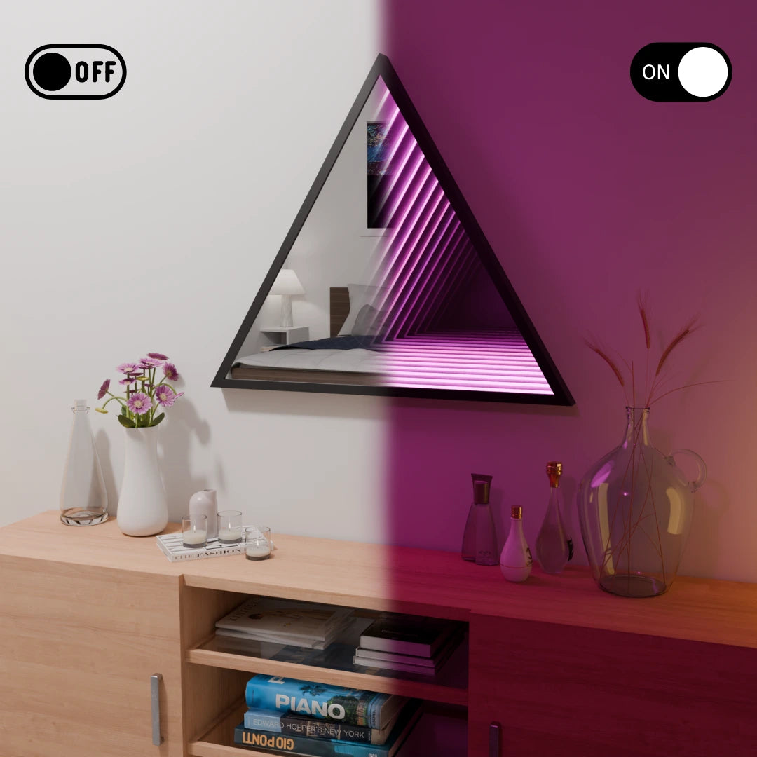 Triangle LED Infinity Mirror _ RGB Wall Light