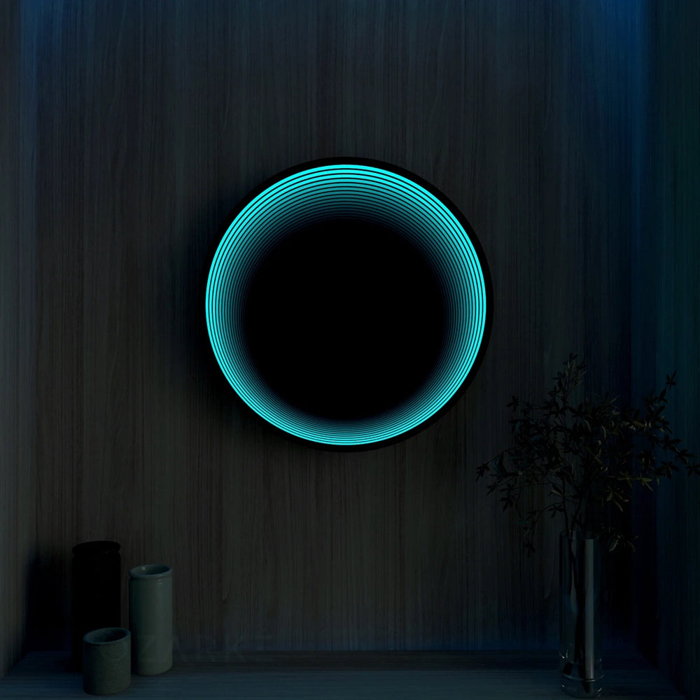 Round Infinity Mirror _ Circular LED Wall Mirror _ Interior Moderna