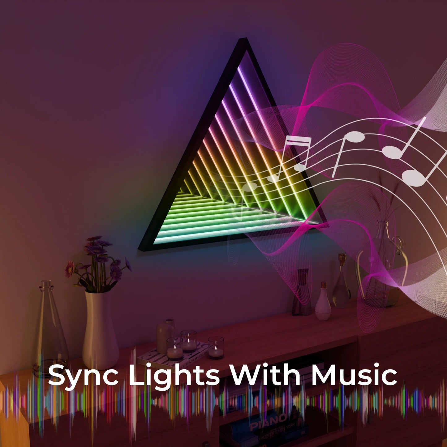 Triangle LED Infinity Mirror _ RGB Wall Light
