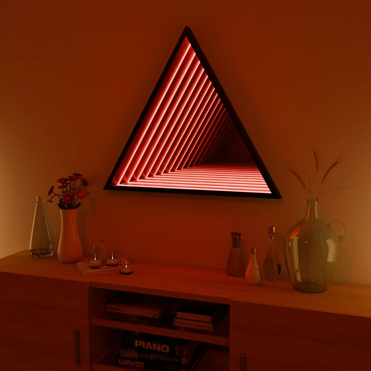 Triangle LED Infinity Mirror _ RGB Wall Light