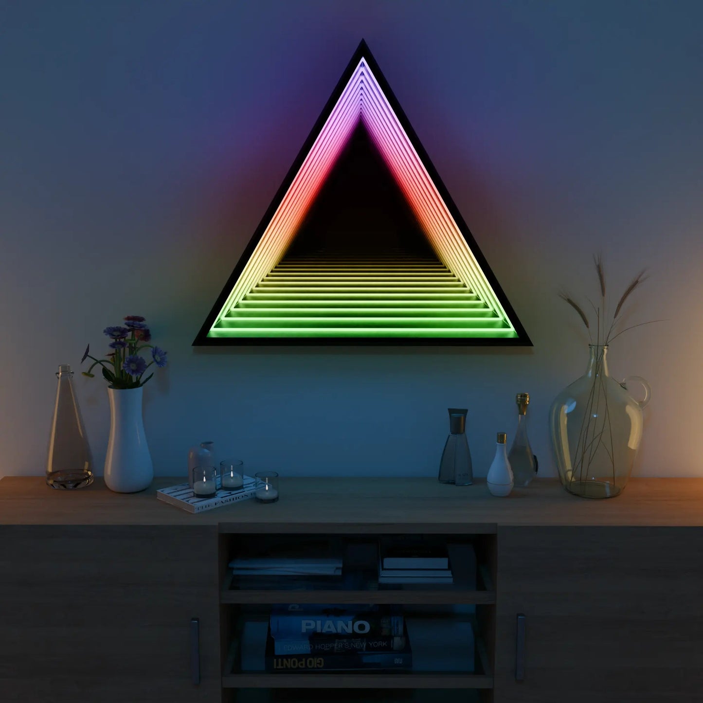 Triangle LED Infinity Mirror _ RGB Wall Light
